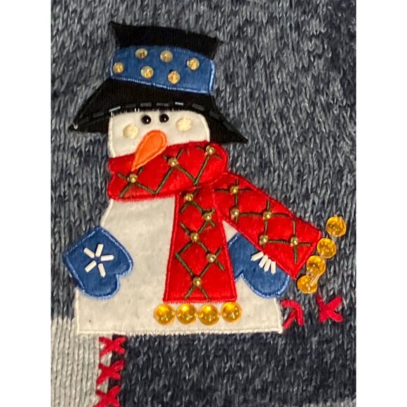 Tiana International Christmas Collection Snowman Zip Sweater M - Picture 6 of 13